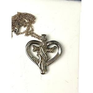 VTG‎ BGE Sterling Silver Footprints of Faith Diamond Pendant Bradford Exchange